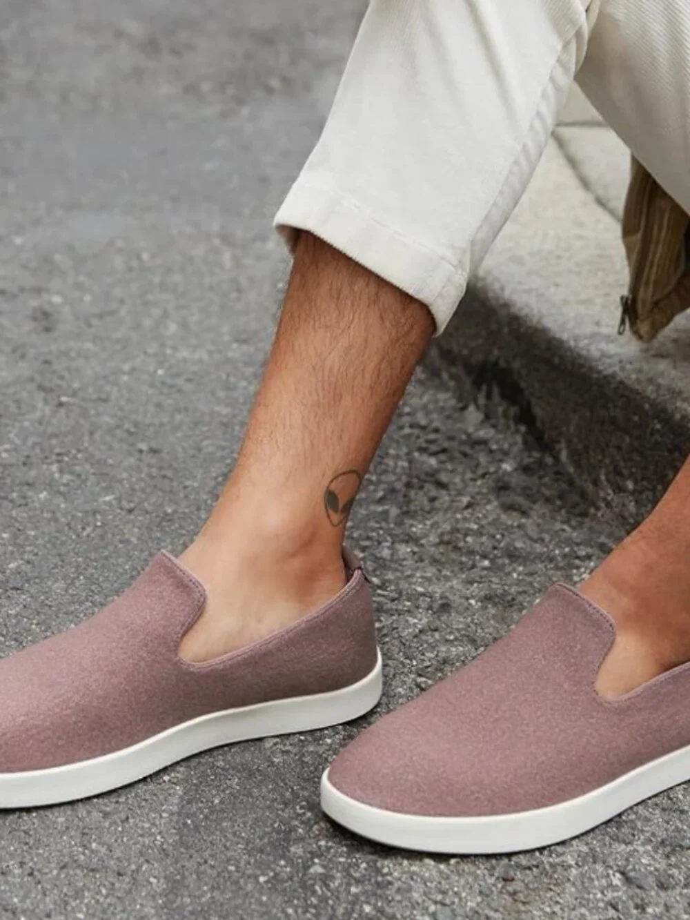 Allbirds Men's Wool Lounger, Everyday Slip-On Sneakers, Light Gray